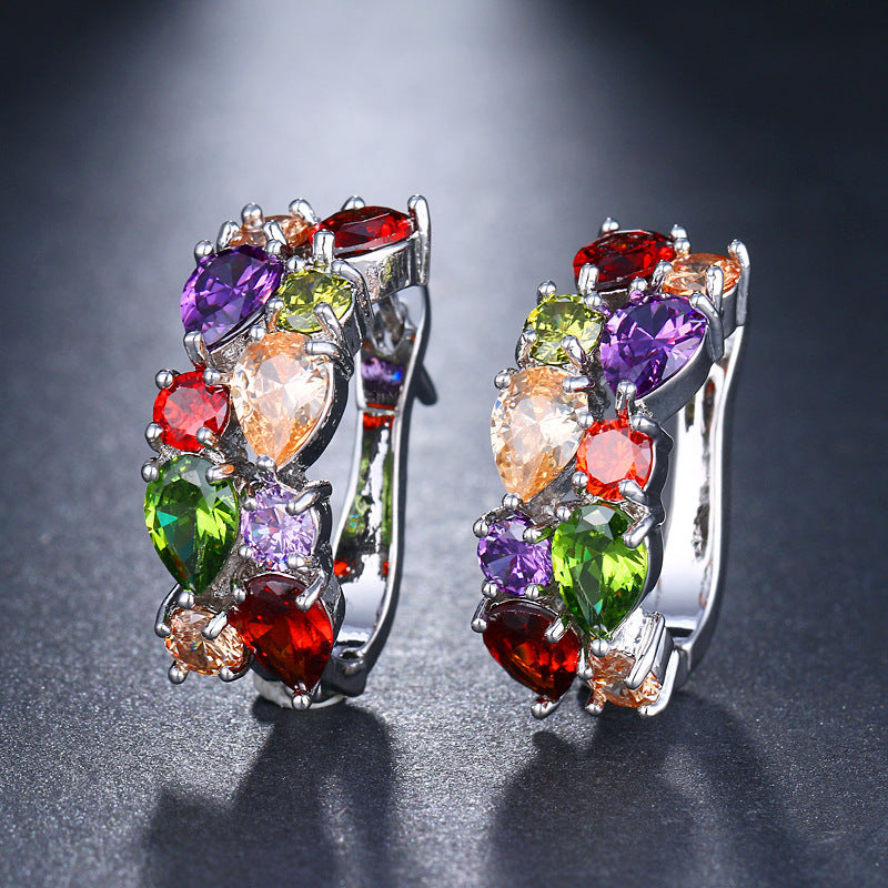 Women's colorful zircon earrings Brand: aeac