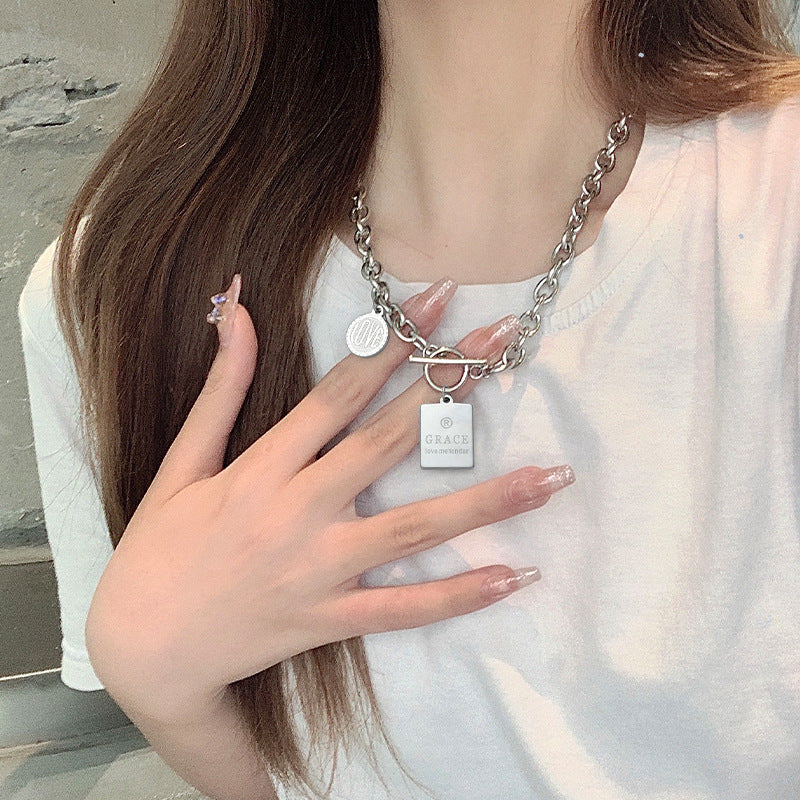 Titanium Steel No Fading Necklace Girls Love Accessories Brand: aeac