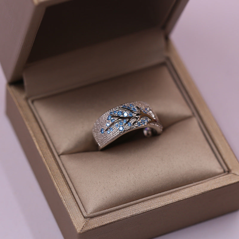 Forest Department Vintage Old Handmade Drip Glaze Design Leaf Twig Ring Brand: aeac