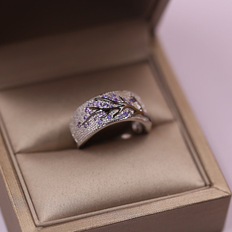 Forest Department Vintage Old Handmade Drip Glaze Design Leaf Twig Ring Brand: aeac