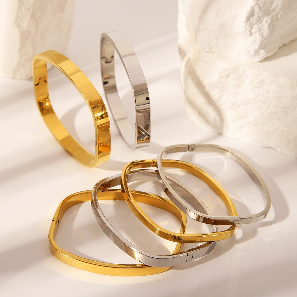 Stainless Steel Gold Plating Mirror Polishing Personality Ladies' Bracelet Brand: aeac