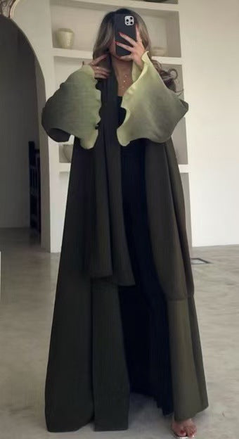 Pleated Long Shawl Women's Fashionable Elegant Gradient Cardigan Brand: aeac