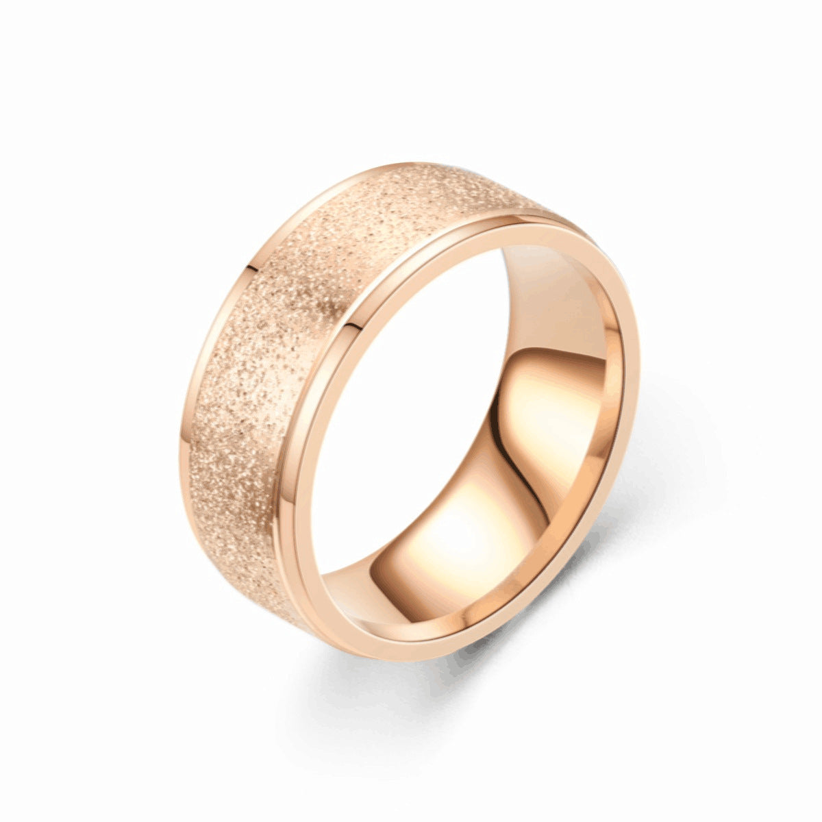 European And American Niche Titanium Steel Frosted Women's Ring Brand: aeac