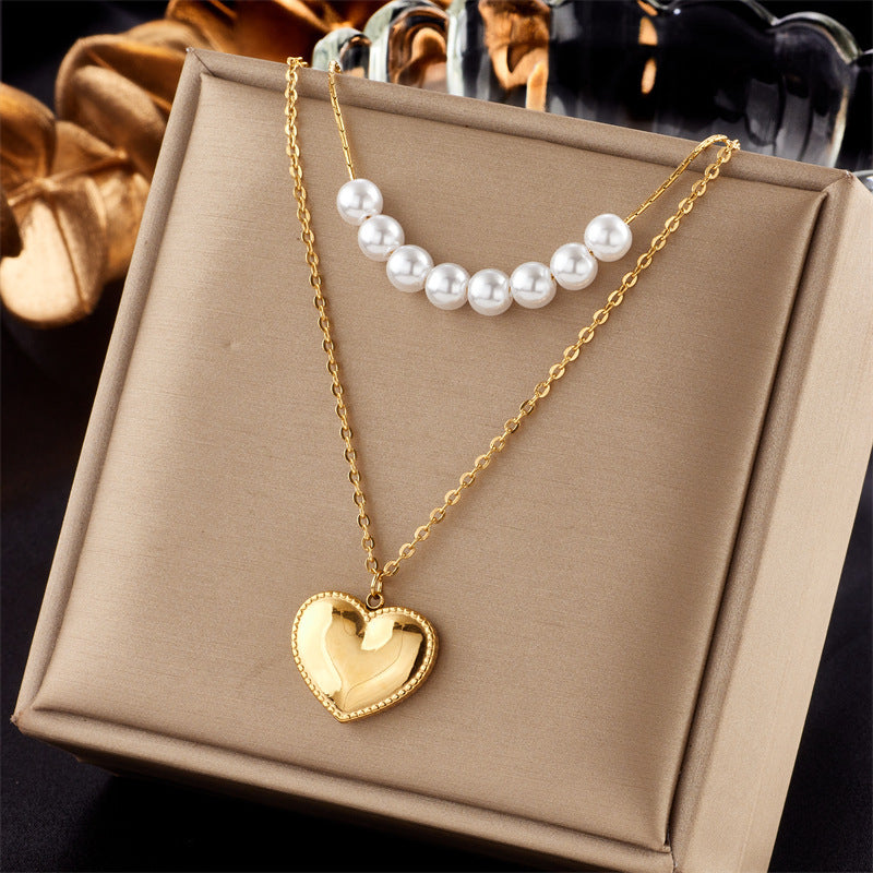 Diamond Square Pendant Titanium Steel Twin Necklace Brand: aeac