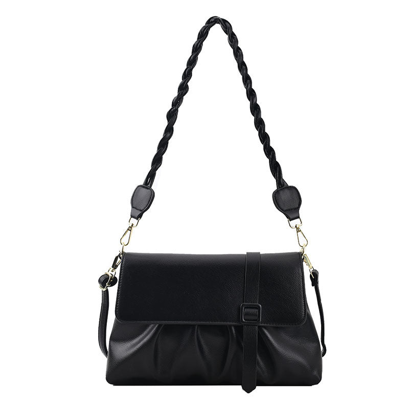 Pure Color PU Folds Trendy Personality Simple Shoulder Bag Brand: aeac