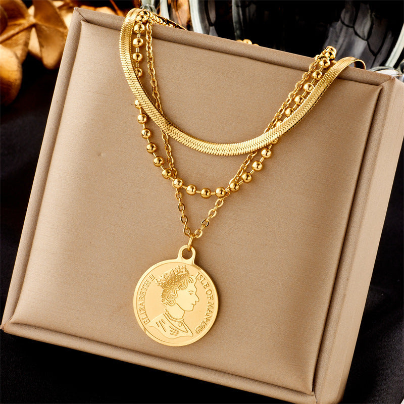 Diamond Square Pendant Titanium Steel Twin Necklace Brand: aeac
