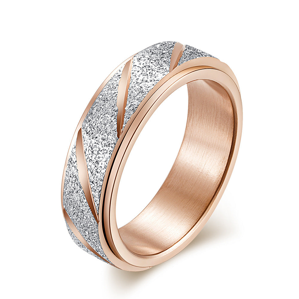 Women's Fashion Frosted Slash Swivel Ring Brand: aeac