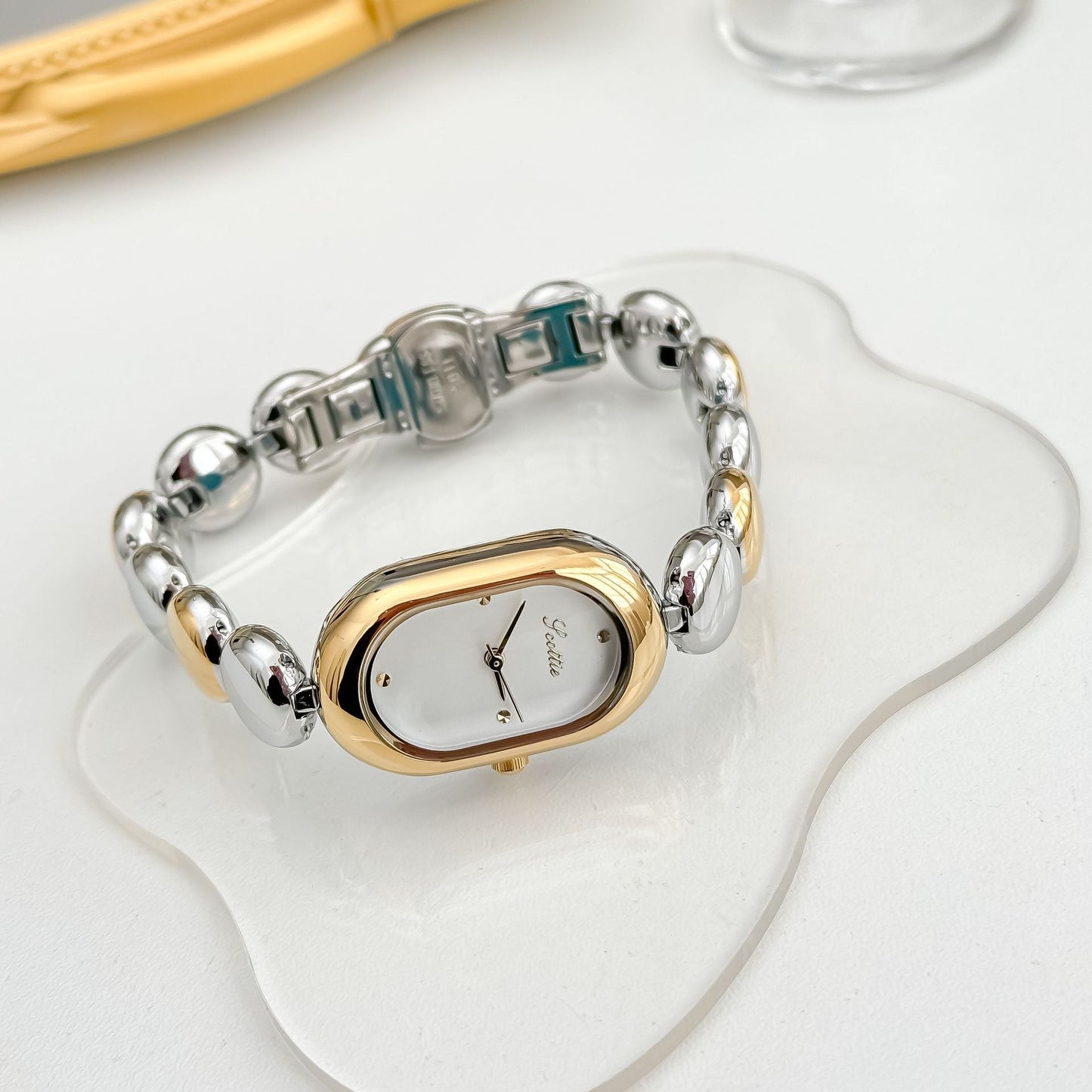 Good-looking Gold Elegant Oval Women's Watch Bracelet Brand: aeac