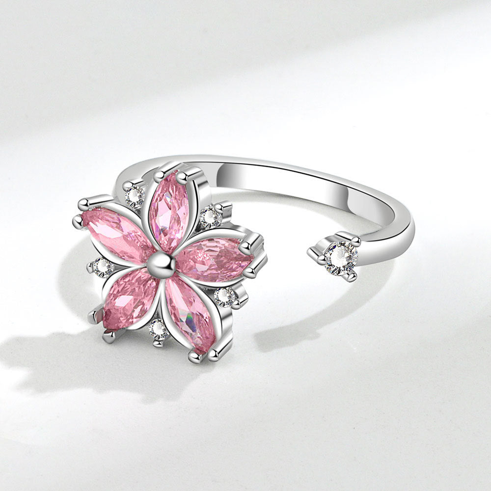 Zircon Flower Decompression Anti Anxiety Ring Set Brand: aeac
