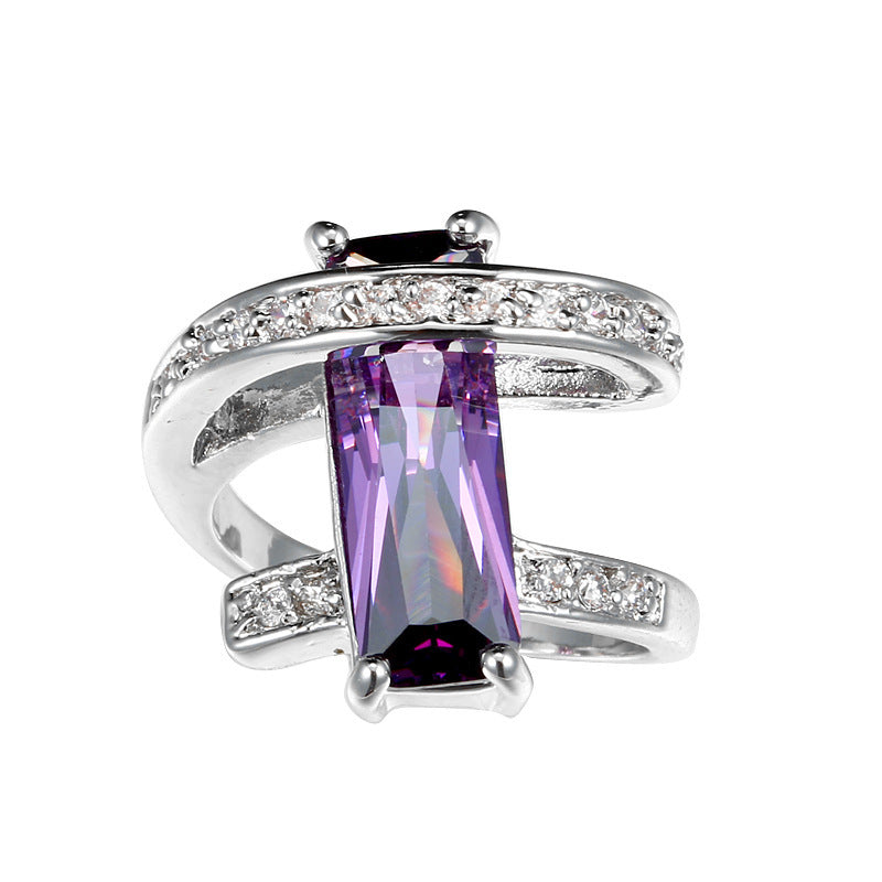 New Product Creative Fashion Rectangle Zircon Ring Brand: aeac