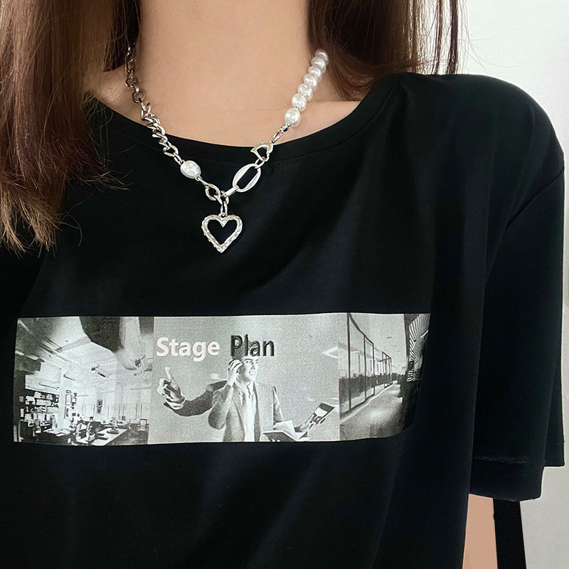 Titanium Steel No Fading Necklace Girls Love Accessories Brand: aeac