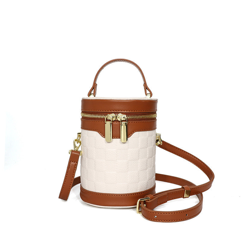 Leather Niche Cylinder Bag Fashion Women's Bag Messenger Portable Brand: aeac