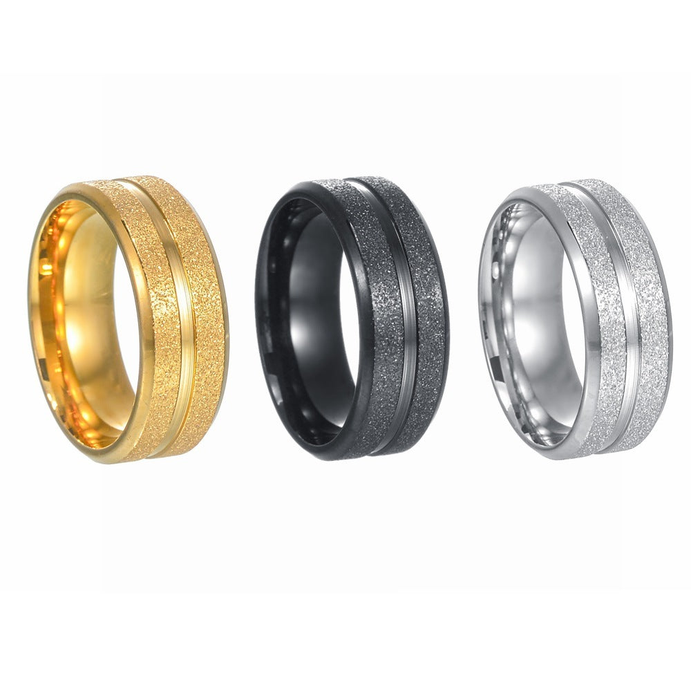 8mm Gold Plated Stainless Steel Ring – Euro-American Style Brand: aeac