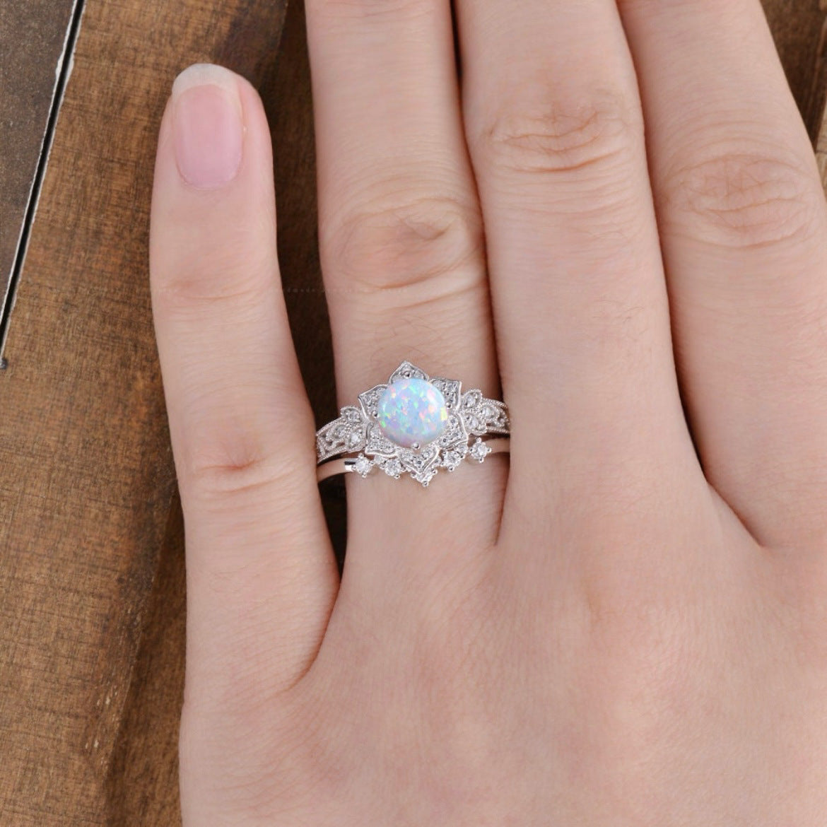 Opal Ring Fashion Minority Design Brand: aeac