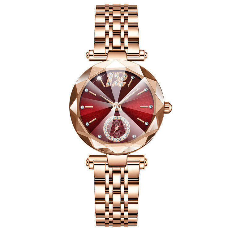 Women's Fashionable Multi-pronged Gradient Glass With Diamond Face Watch Brand: aeac