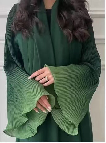 Pleated Long Shawl Women's Fashionable Elegant Gradient Cardigan Brand: aeac