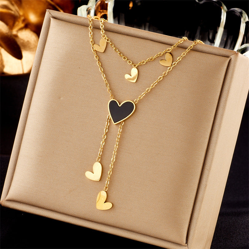 Diamond Square Pendant Titanium Steel Twin Necklace Brand: aeac