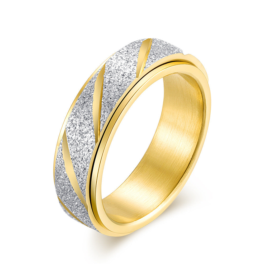 Women's Fashion Frosted Slash Swivel Ring Brand: aeac