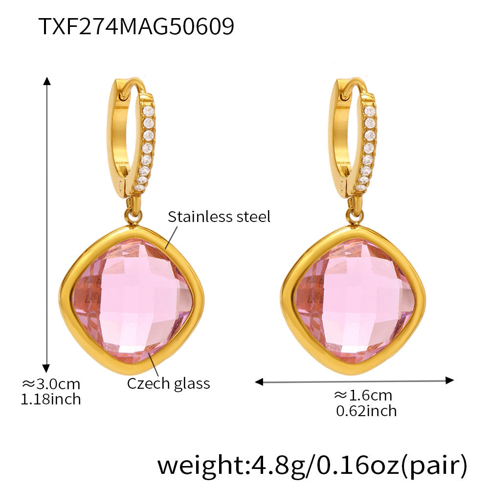 Mioli Transparent Super Shiny Cut Czech Glass Full Diamond Earrings Brand: aeac
