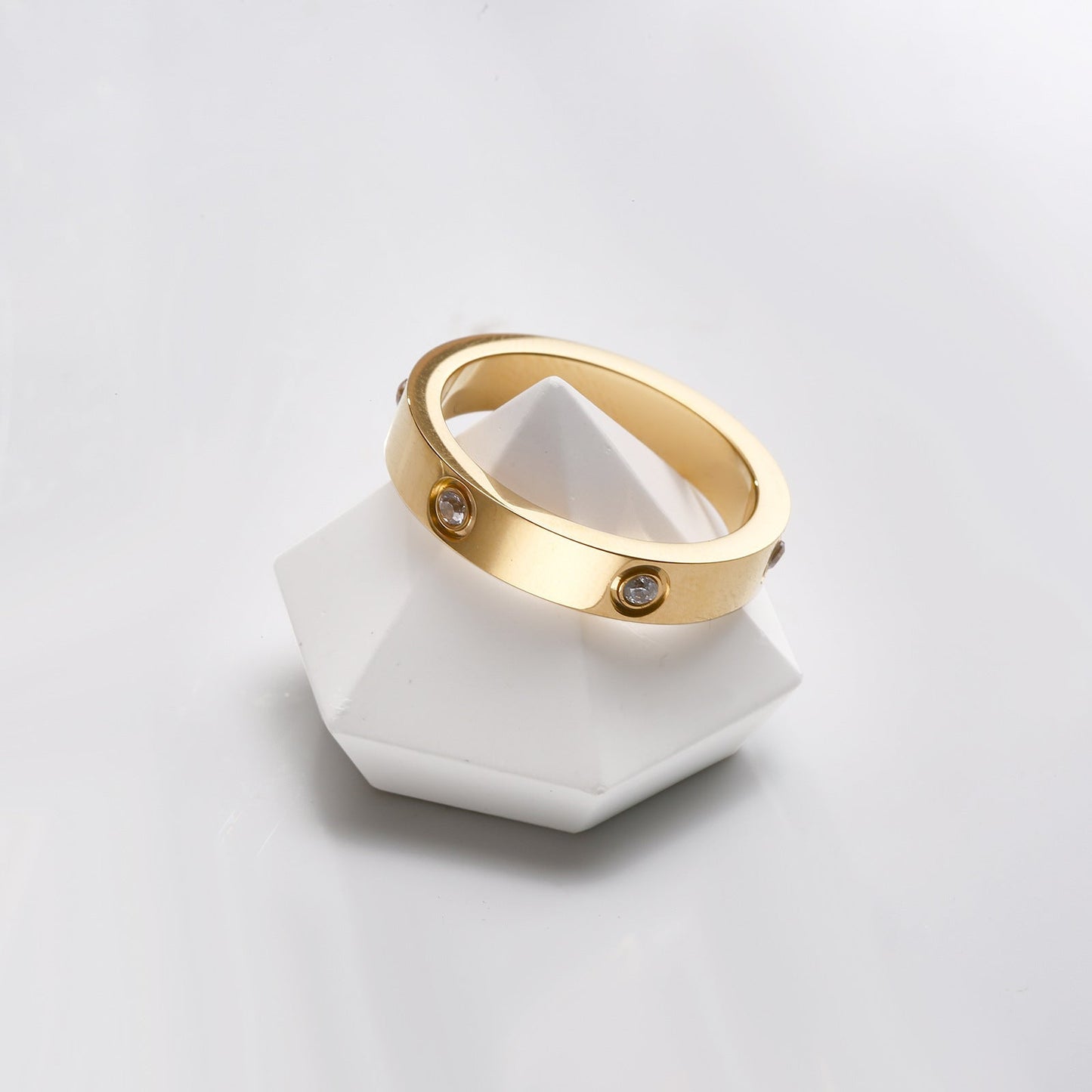 Love Diamond-Studded Titanium Steel Couple Ring Brand: aeac