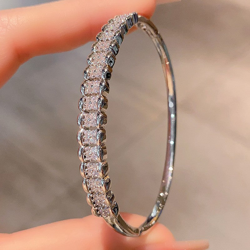 Starry Sky Zircon-Encrusted Bicolor Yellow And White Bracelet