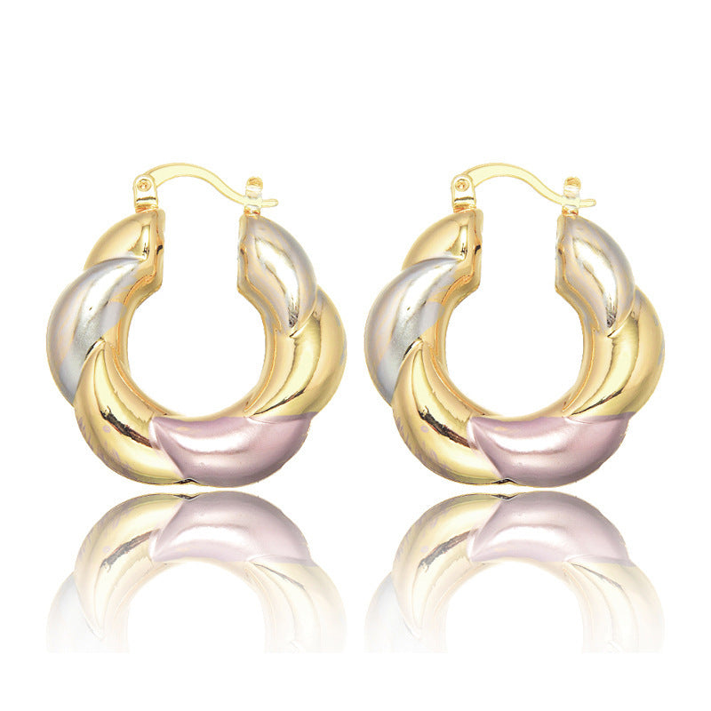 Niche Exaggerated Golden Flower Stud Earrings Brand: aeac
