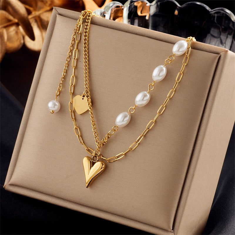 Diamond Square Pendant Titanium Steel Twin Necklace Brand: aeac