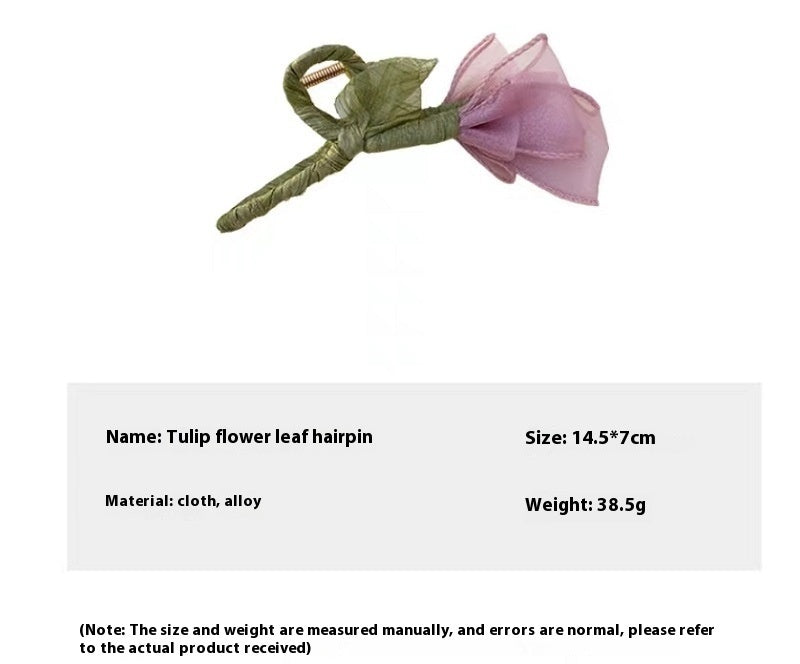 Tulip Flower Hair Clip Korean Style Sweet Back Head Brand: aeac