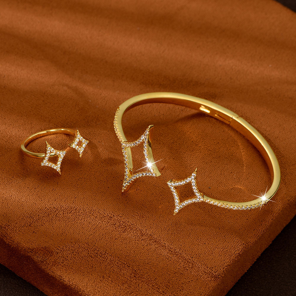 Star Shape Brace Lace Bracelet Zirconia Bride Wedding Brand: aeac