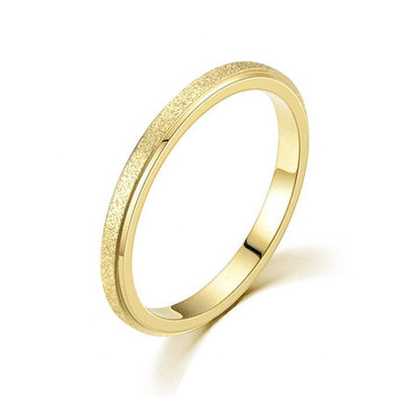 European And American Niche Titanium Steel Frosted Women's Ring Brand: aeac