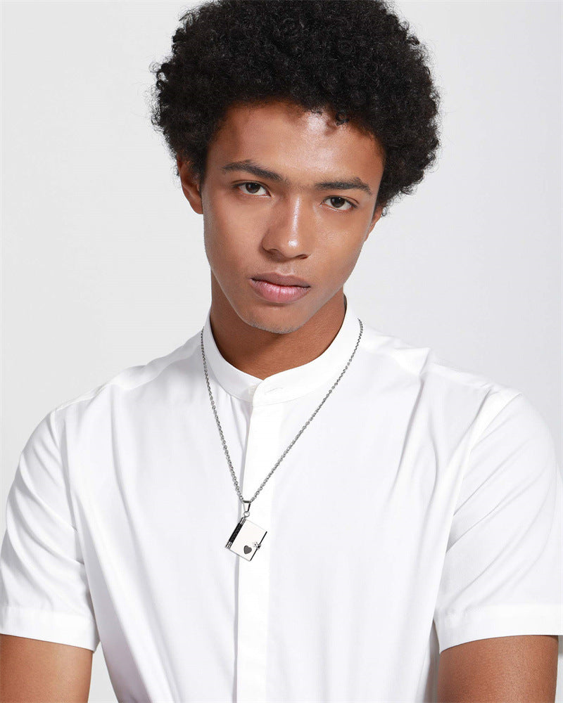 Stainless Steel Couple Book Pendant Necklace With Love Brand: aeac