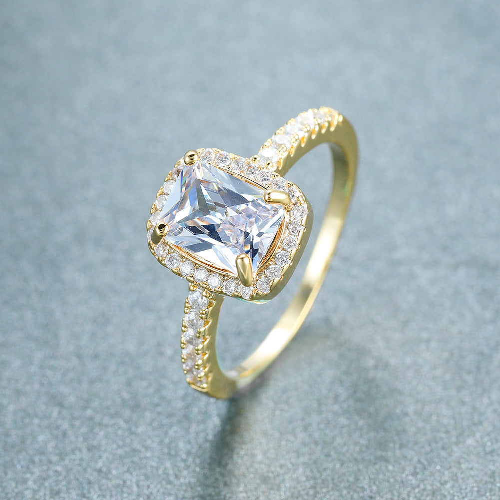 European And American Multi-color Pink Diamond Opal Ring Fashion Inlaid Zircon Simple Brand: aeac