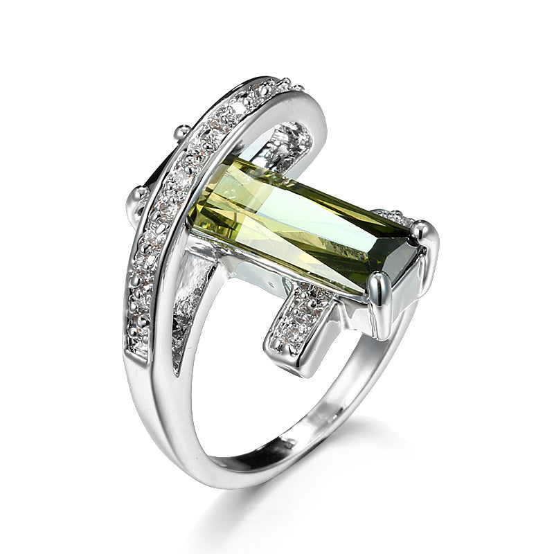 New Product Creative Fashion Rectangle Zircon Ring Brand: aeac