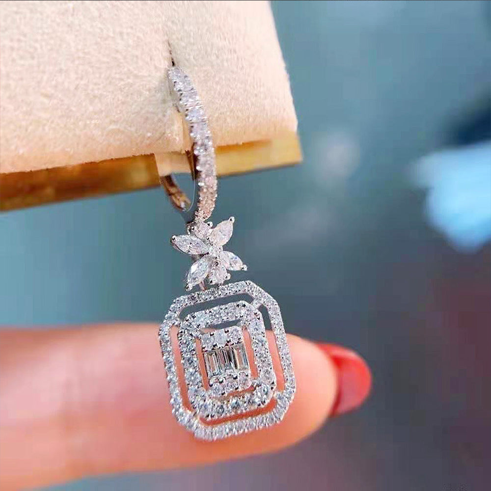 Women's Fashion Full Of Diamonds Micro-set Zirconia Bow Earrings Brand: aeac