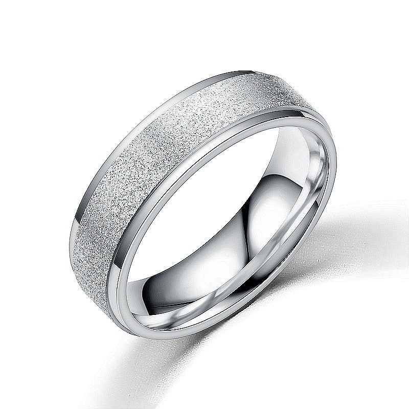 European And American Niche Titanium Steel Frosted Women's Ring Brand: aeac