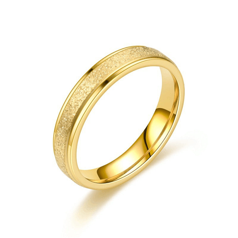 European And American Niche Titanium Steel Frosted Women's Ring Brand: aeac