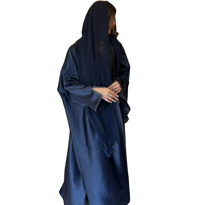 Muslim Robe Middle East – Loose Satin Cardigan Outerwear Brand: aeac