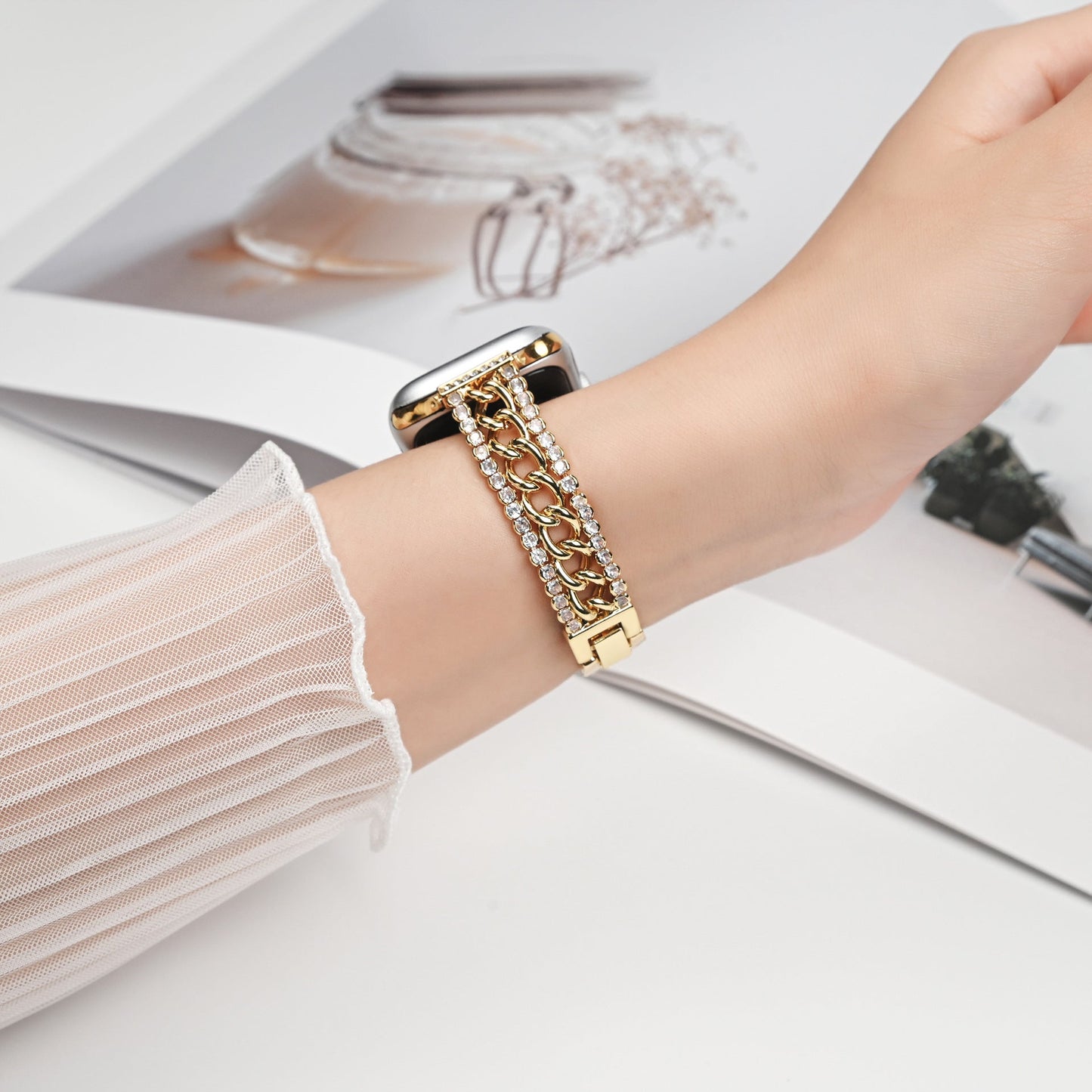 Chain Bilateral Diamond Bracelet Strap Brand: aeac
