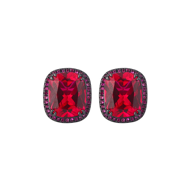 Red Corundum Black Gold Jewelry Set – Copper Gold-Plated, Bold & Personalized Design Brand: aeac