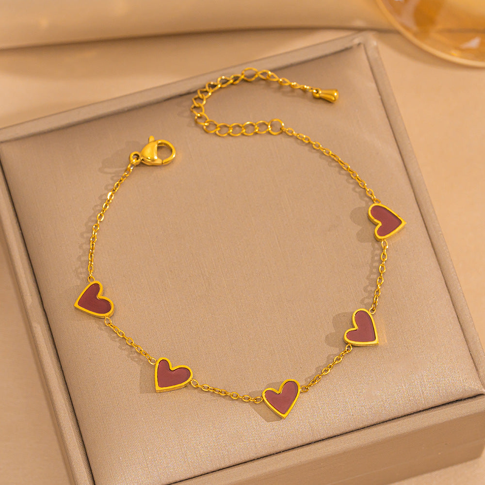 3D Heart Shell Clavicle Chain - Titanium Steel Trendy Necklace Brand: aeac