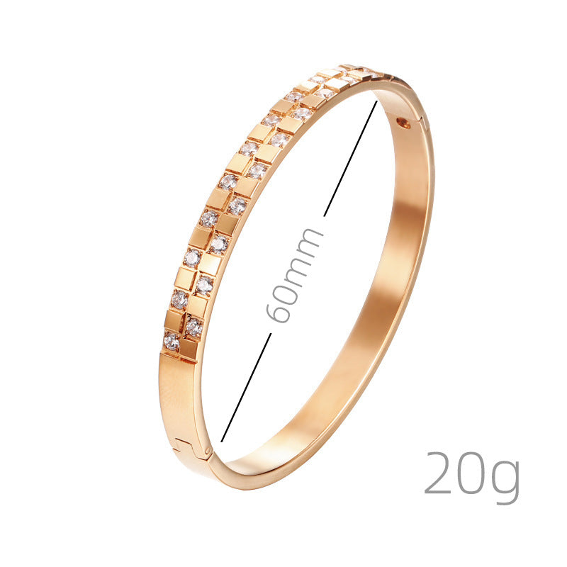 Non-fading Ornament Women's Electroplated Gold Titanium Steel Bracelet Brand: aeac