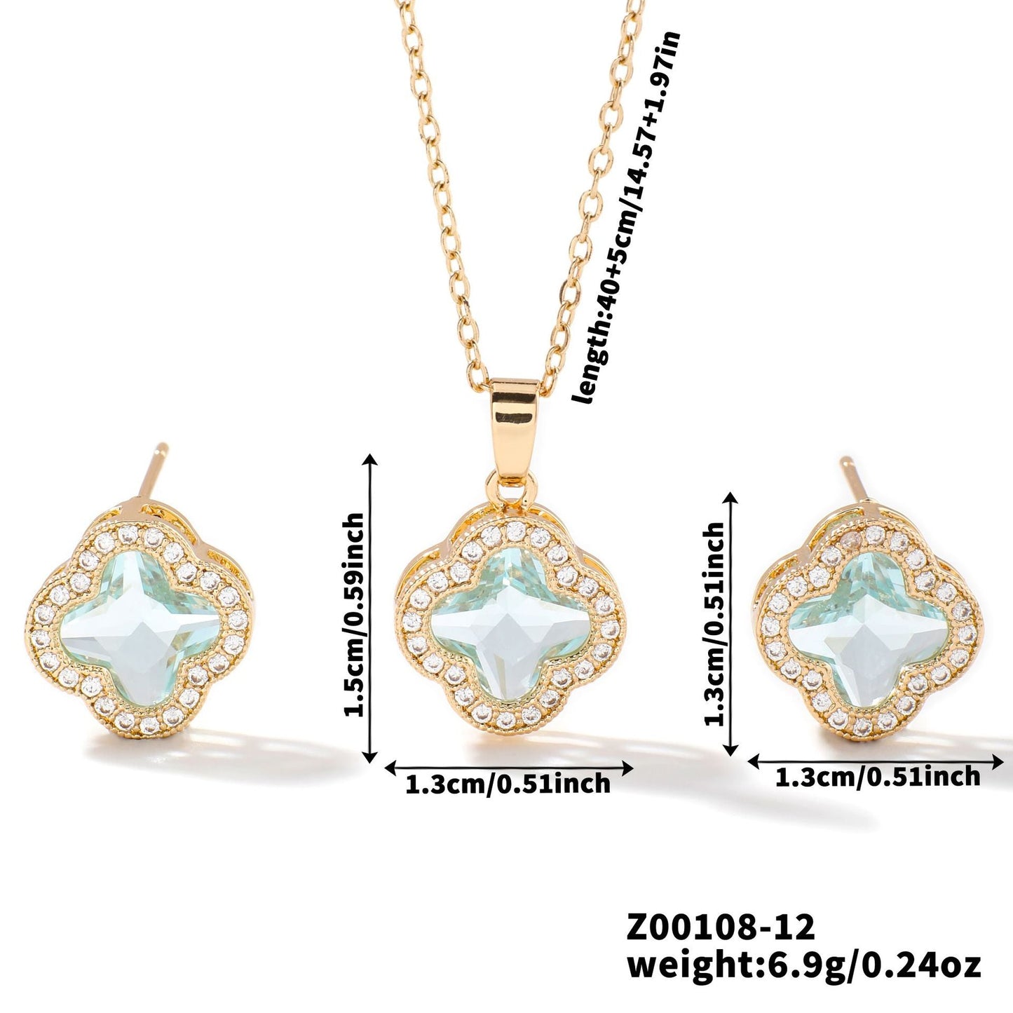 Necklace Two-piece Earrings Set Women's Jewelry Set Brand: aeac
