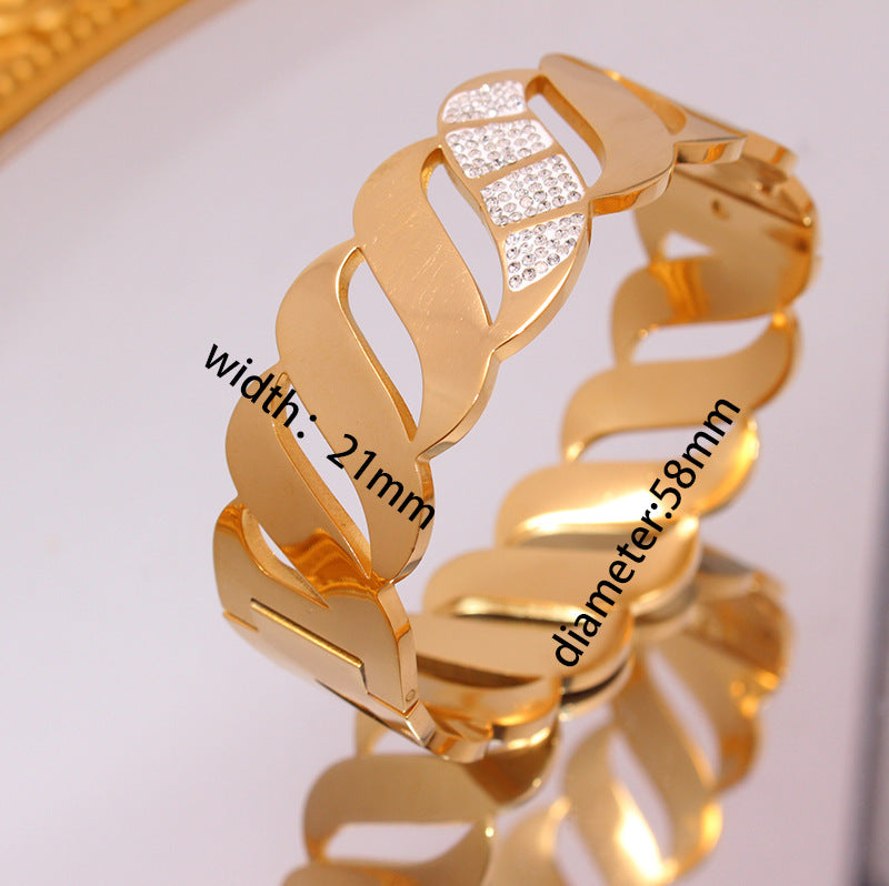 18K Retro Popular Titanium Steel Bracelet Brand: aeac