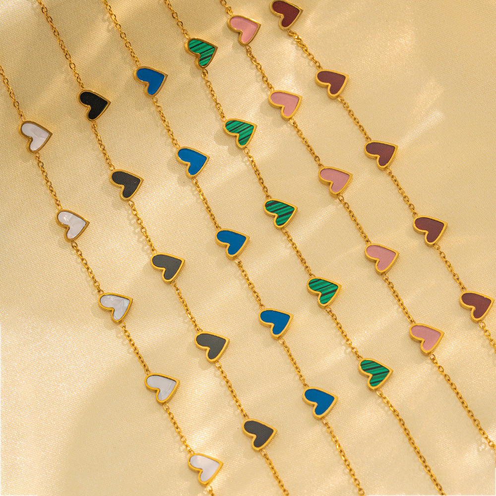 3D Heart Shell Clavicle Chain - Titanium Steel Trendy Necklace Brand: aeac