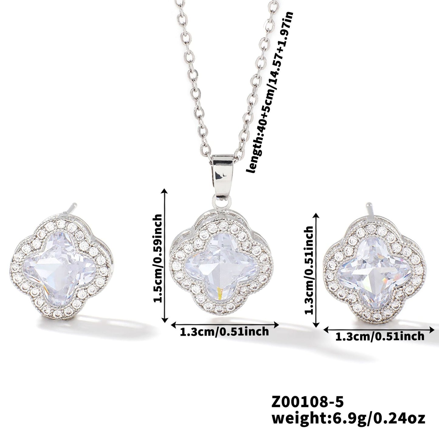 Necklace Two-piece Earrings Set Women's Jewelry Set Brand: aeac