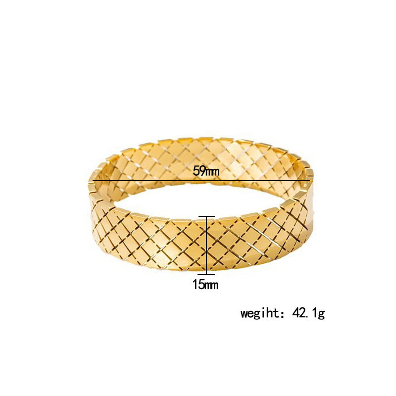 Non-fading Titanium Steel Casting Square Wide Bracelet Brand: aeac