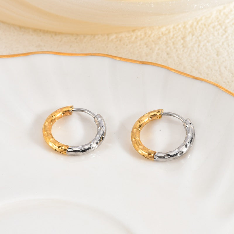 Stainless Steel French Style Retro Easy Matching Golden Earrings Brand: aeac