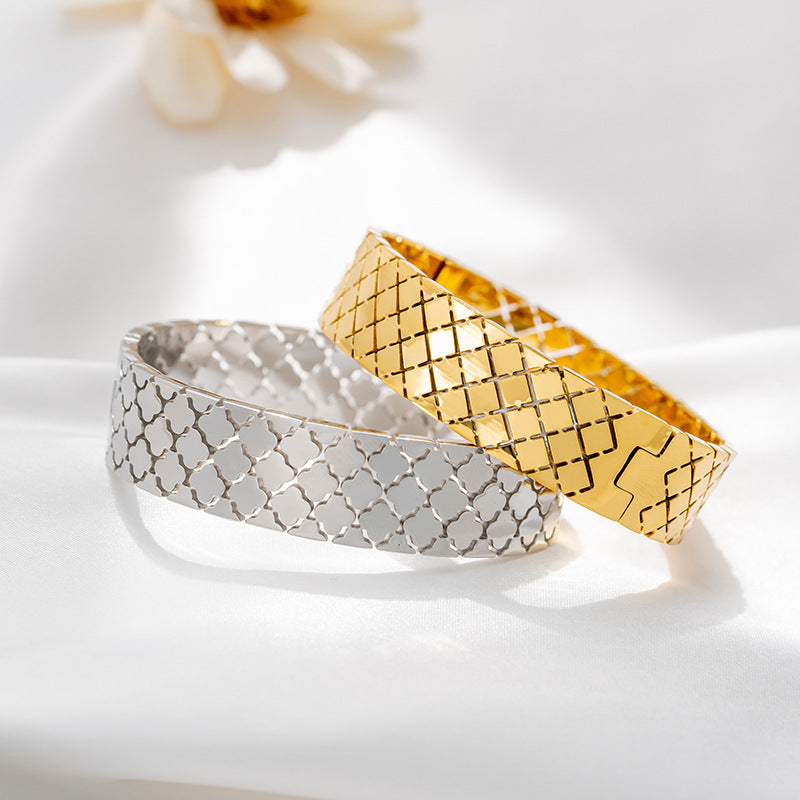 Non-fading Titanium Steel Casting Square Wide Bracelet Brand: aeac