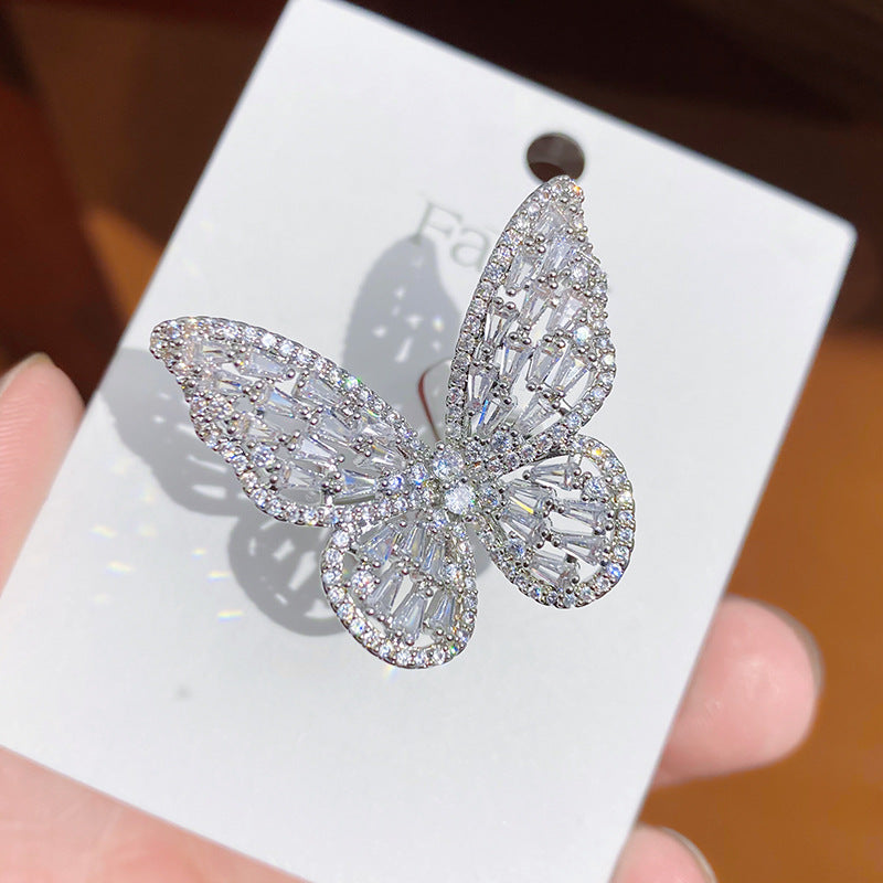 Women's Zircon Personality Colorized Butterfly Ring Brand: aeac
