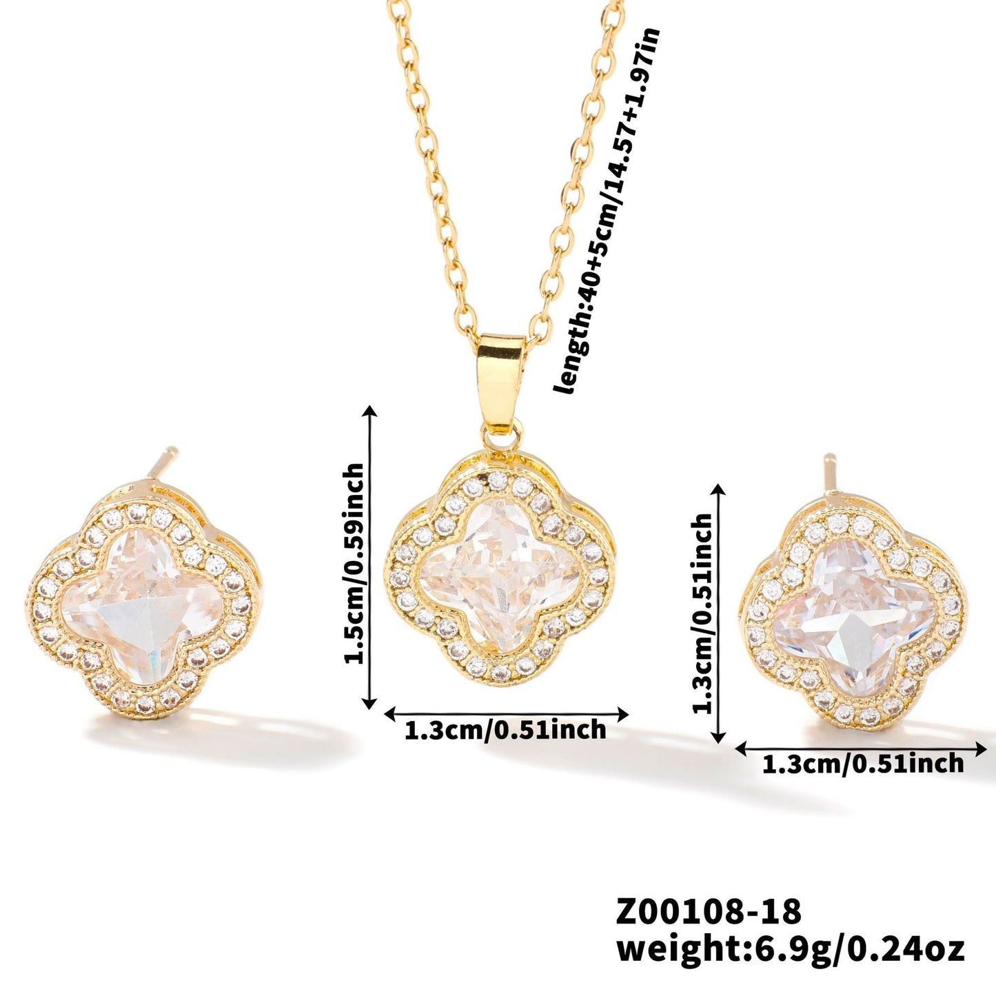Necklace Two-piece Earrings Set Women's Jewelry Set Brand: aeac